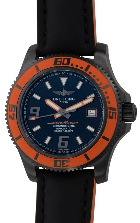 breitling schwarz orange|Breitling superocean 44.